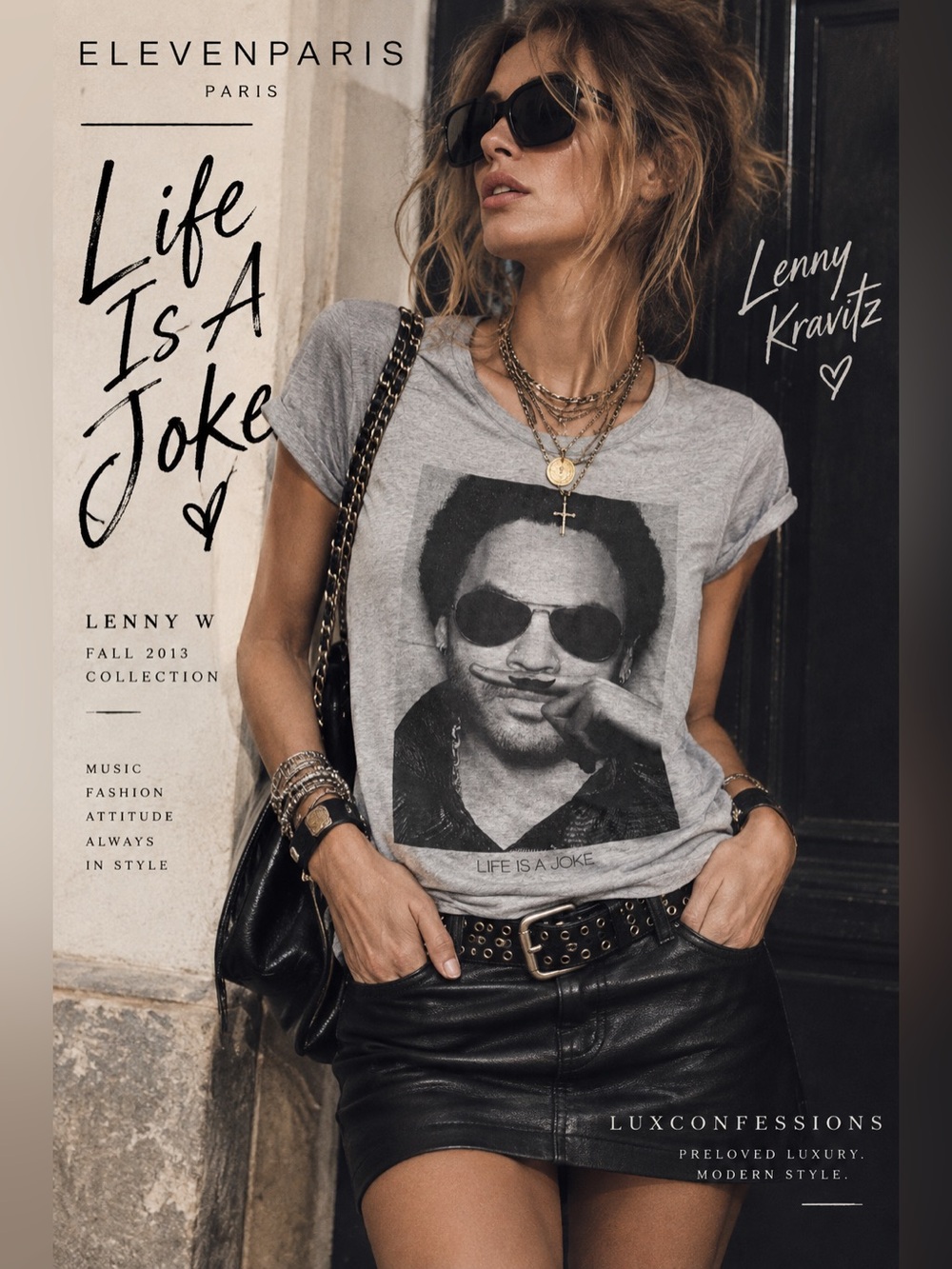 ELEVENPARIS “LENNY W” LENNY KRAVITZ LIFE IS A JOKE TEE | M